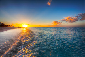 sunset grace bay beach