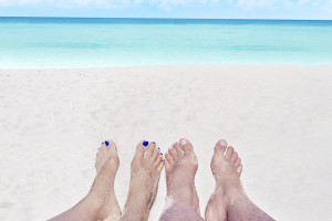 swimming on grace bay beach