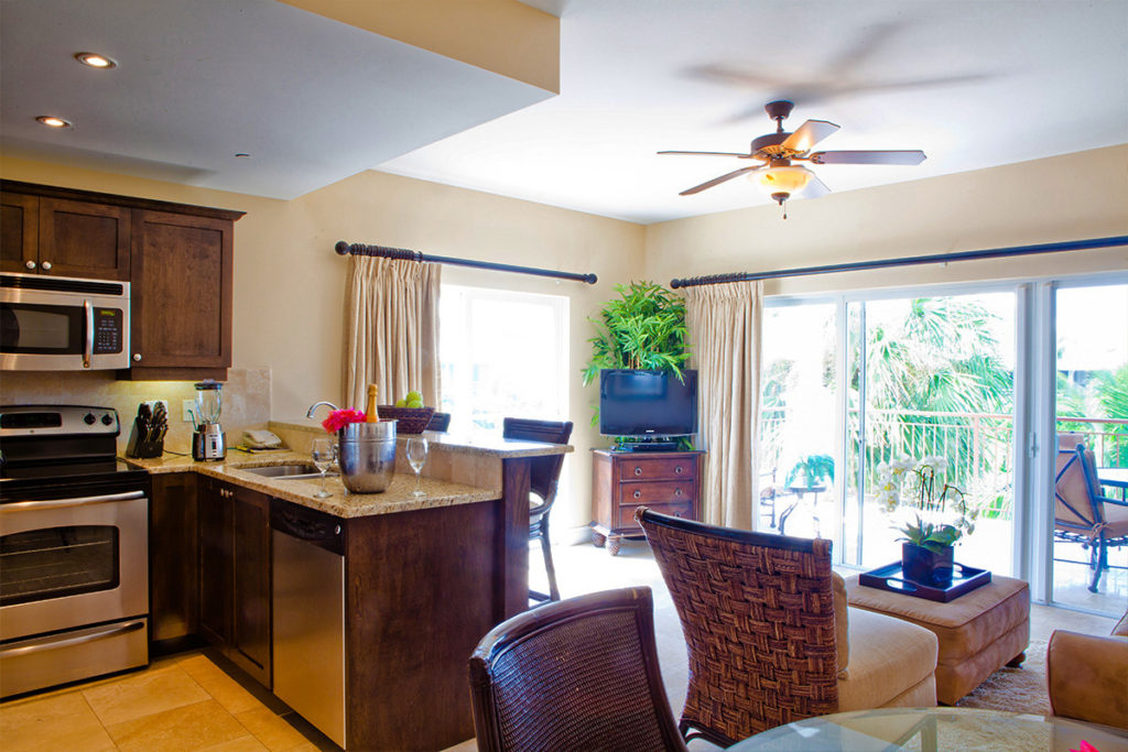grace bay condos with large kitchen and balcony