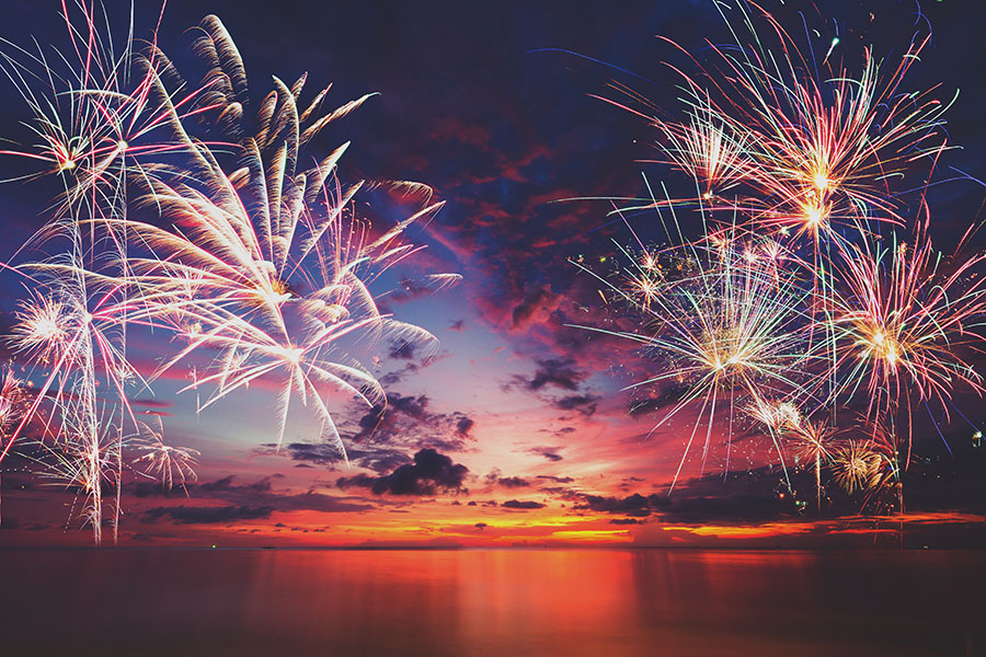 Grace Bay Beach Fireworks