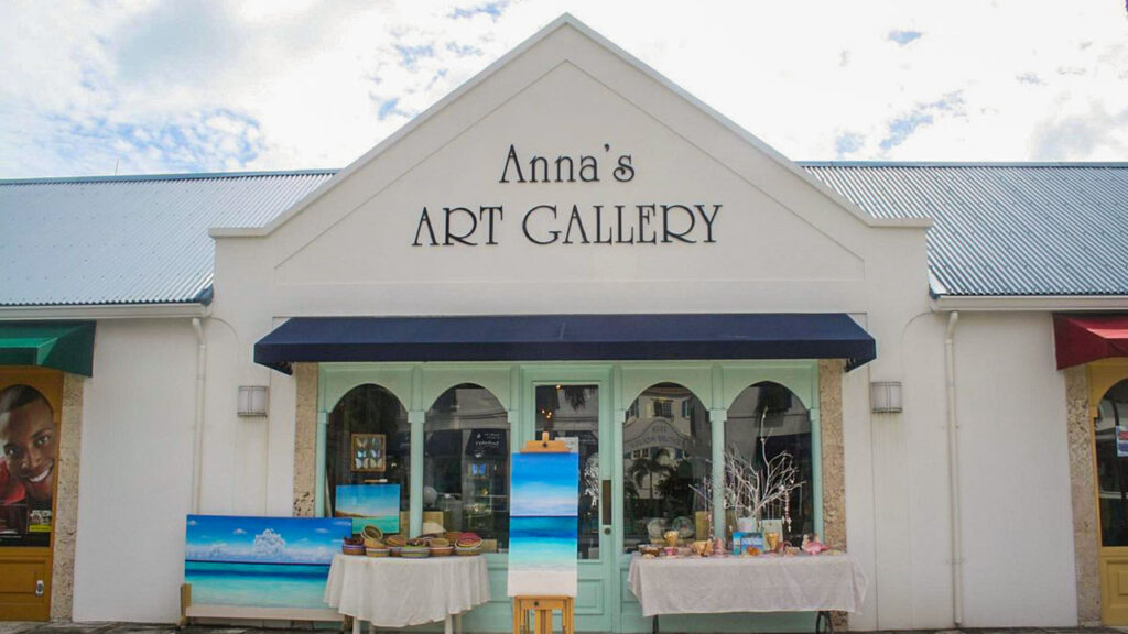 Front Exterior Of Anna's Art Gallery At The Saltmills Plaza Shopping Center In Providenciales, Turks and Caicos