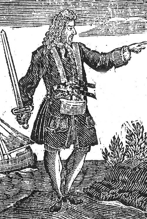 Early 18th century engraving of Charles Vane - Unknown author - [1] The History and Lives of All the Most Notorious Pyrates (London, 1725)